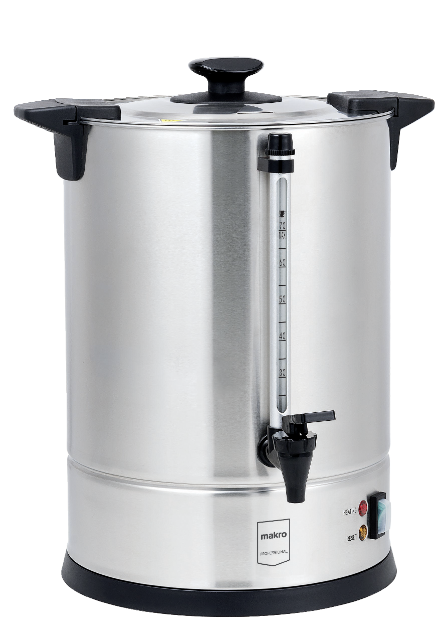 METRO Professional Cafetera GCM4011, acero inoxidable, 10.5 L, 1650 W, 70 tazas, indicador de nivel de agua, plateado