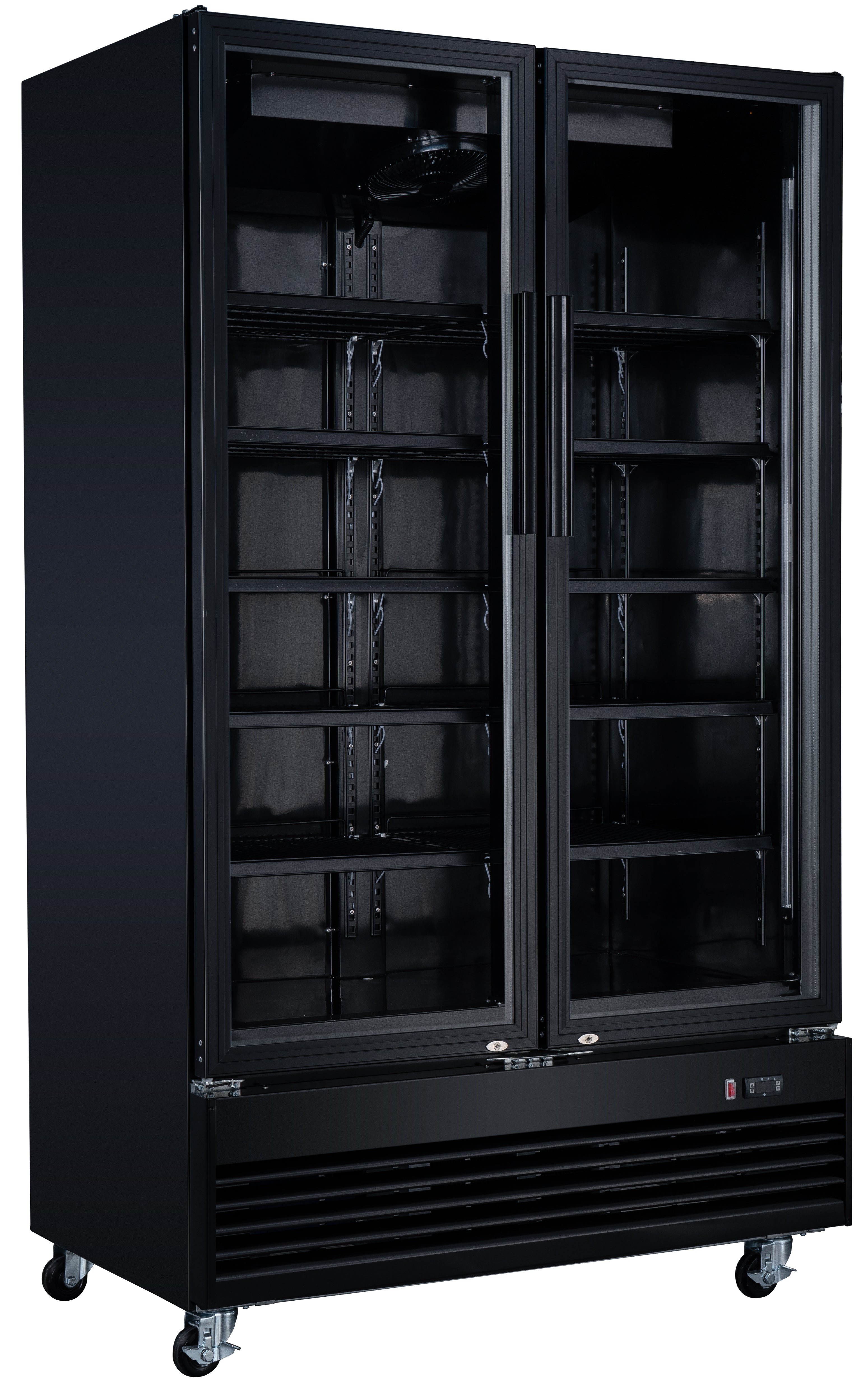 METRO Professional Frigorífico expositivo de bebidas con doble puerta GSC2100B-NC, 120 x 72.5 x 206.6 cm, 949 L, negro