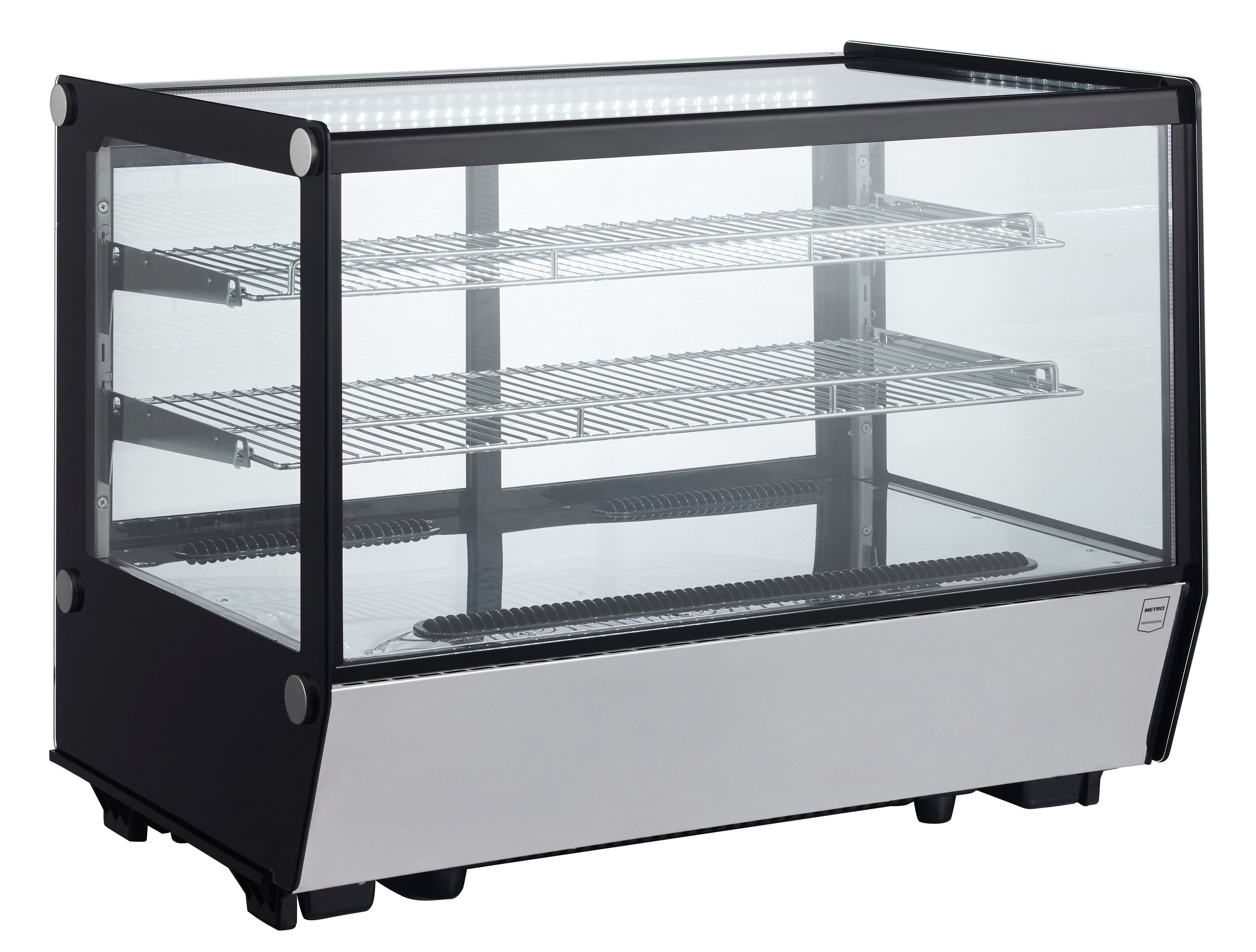 METRO Professional Vitrina refrigerada de sobremesa GCV1160R, 88 x 56,8 x 68,6 cm, 148 L, plateado/negro