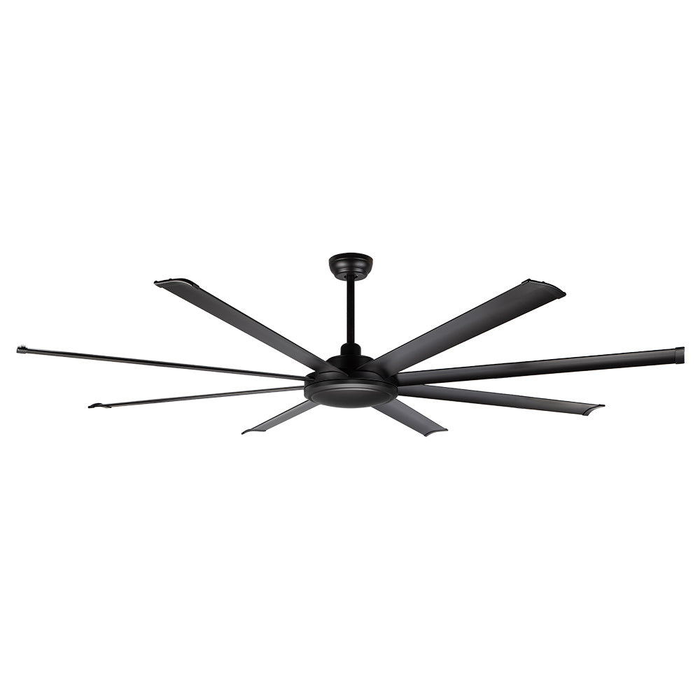 Orbegozo Ventilador de techo industrial CF 118200, 6 velocidades, 8 aspas, mando a distancia, temporizador, 200 cm de diámetro, silencioso, 60 W